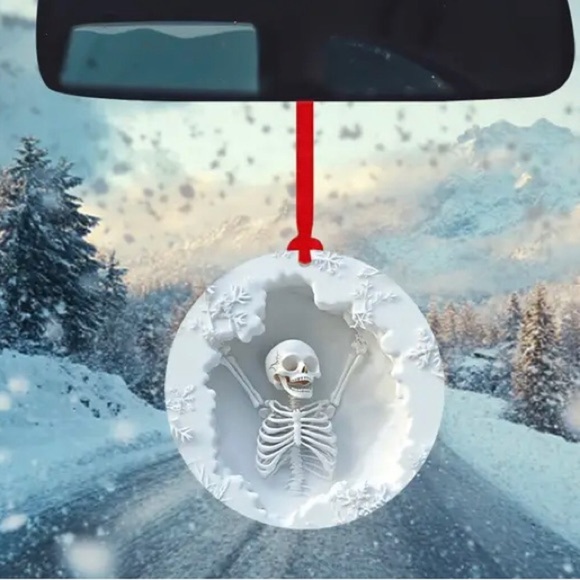 Skeleton Holiday Ornament - White - Picture 2 of 4